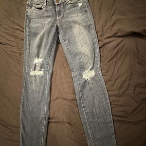 PAIGE Distressed Skinny Jeans verdugo ankle sz 28